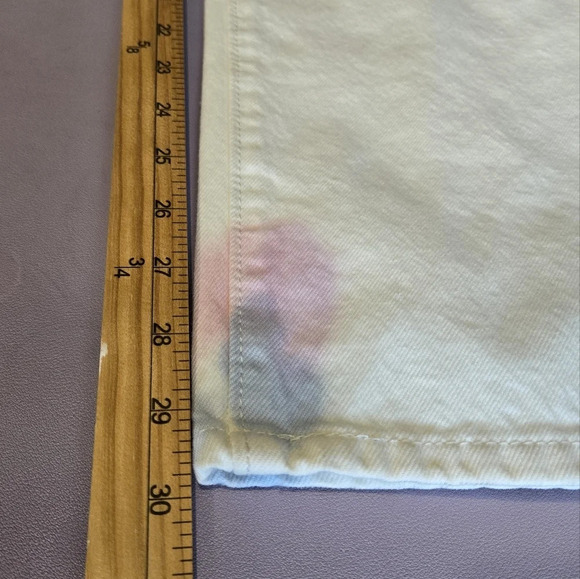 Levi’s White Tie Dye 501 Original Button Fly Jeans 28x30 Y2K Festival Grunge 90s - Picture 11 of 11